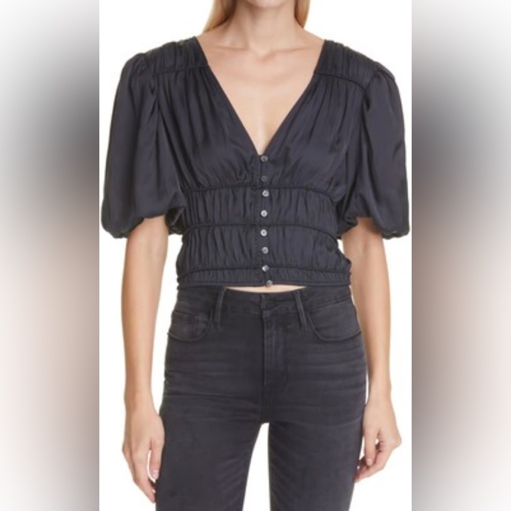 Frame Denim Julianne Puff Sleeve Top